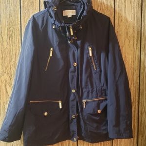 Michael Kors Womens Blue Rain Jacket 